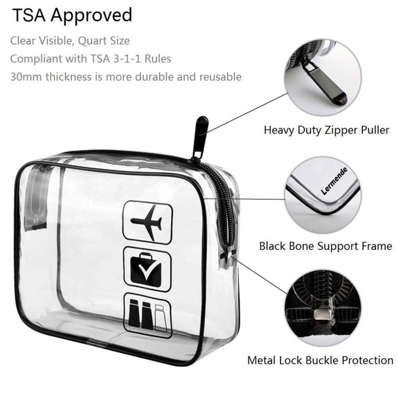 Borsa Organizzatore Trasparente con Cerniera per Trucco Scatola da Viaggio Uomo Donna Borsa Trasparente per Cosmetici Impermeabile Custodia per Articoli da Toeletta Lavaggio Trucco
