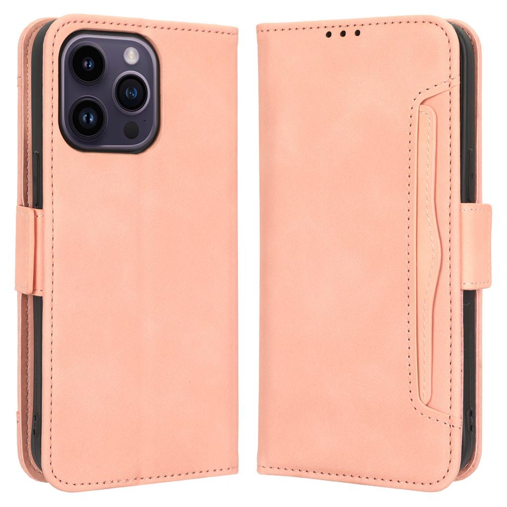 For iPhone 15 Pro Max Case PU Leather Wallet Shockproof Stand Phone Cover