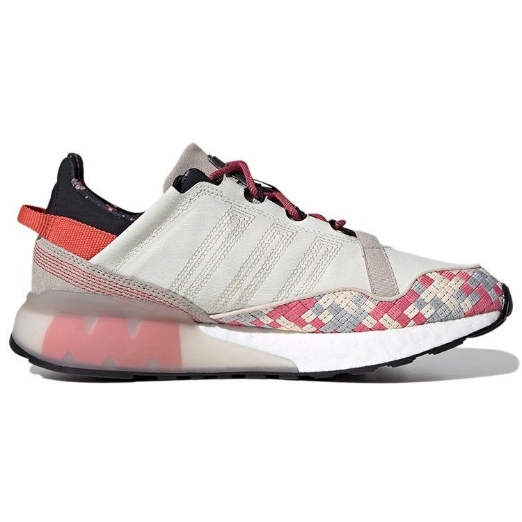 Adidas Originals ZX 2K Boost Pure Fabric Suede Canvas Sports Breathable Low-Top Lifestyle Shoes Unisex Sneaker Gray Red GV7492