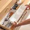 Expandable Storage Box Drawer Organizer with Removable Dividers Adjustable 3-Compartment Drawer Divider for Office Kitchen Bathroom Bedroom