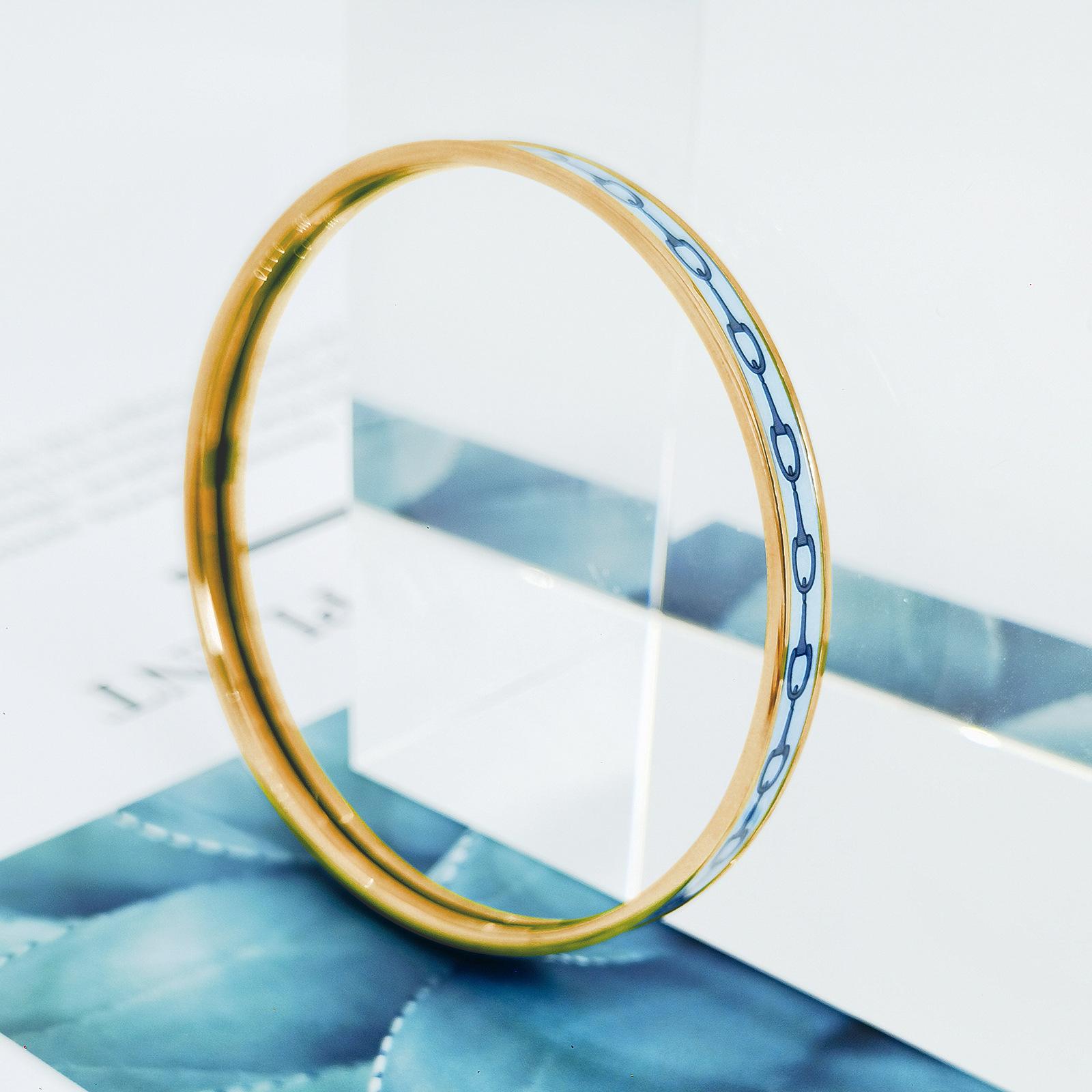 H Круглый браслет с закрытым горлом, эмалированный цветной