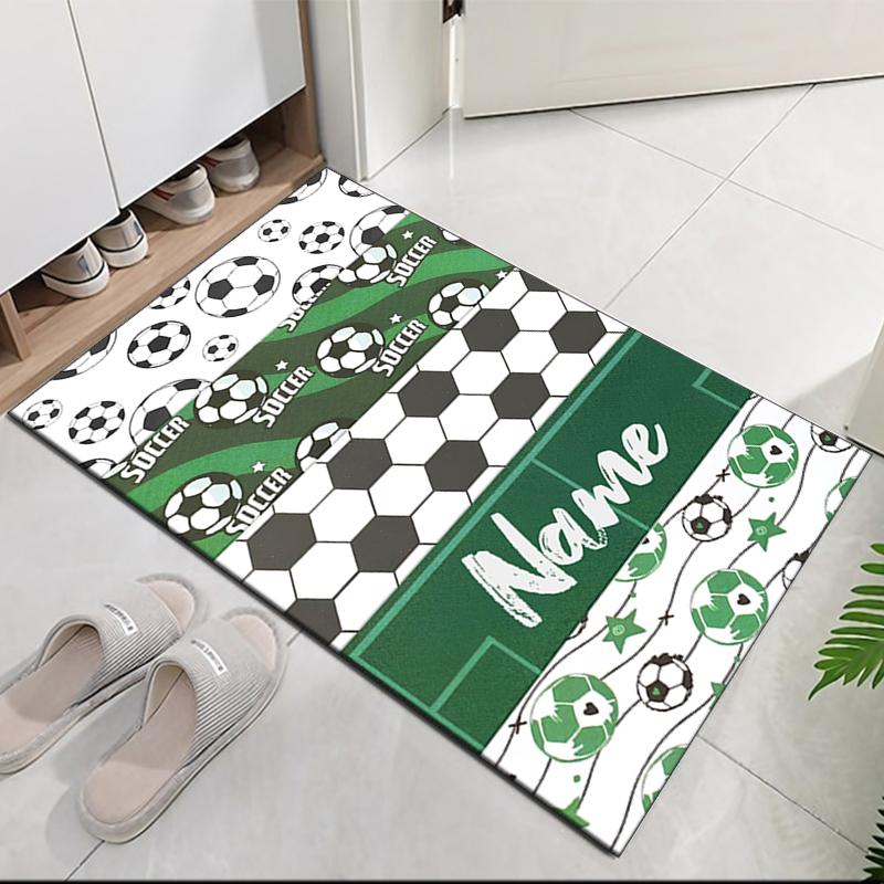 Benutzerdefinierter Fußball-Teppich mit Namen, für Bürostuhl, Wohnzimmer, Schlafzimmer, Küche, Dekor, Geschenke.
