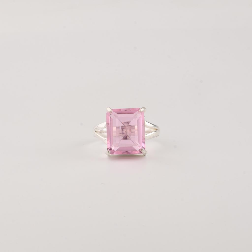 Morganite Gemstone Silver Promise Ring, 925 Sterling Silver Handmade Jewelry For Love RR-86-4
