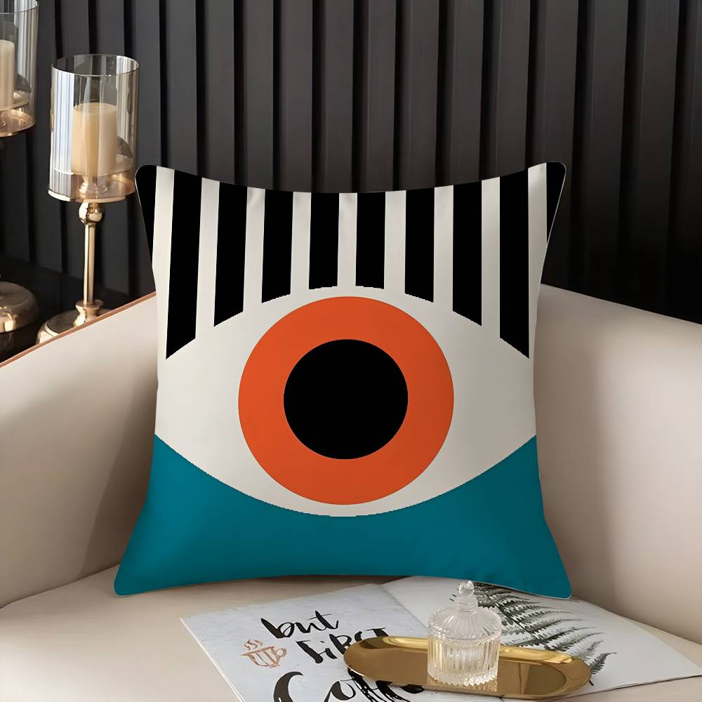 Abstract B-Bauhaus Geometry Pillow Case Home Dorm Chair Back Short Plush Double-sided Printing Office Nap Time Cushion Cover
