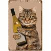 Vintage Cat Metal Tin Sign Retro Wall Art Decor Funny Cat Pub Plaque for Home Office Bar Garage