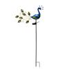 JYL TS/059,Iron Double Sided Peacock Crack Lamp Simulation Animal Lawn Stake Light for Outdoor Solar Decor