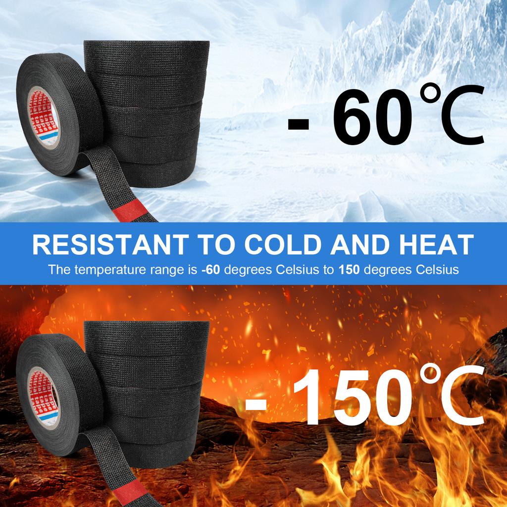 5 Rolls Wiring Harness Cloth Tape Flame Retardant Wire Harness Tape Heat Proof Insulation Electrical Tape for Automotive Engines