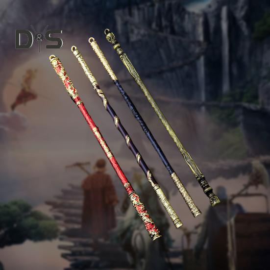 4 Teile/satz Wukong Goldene Knüppel Rake Staff Kit Geschnitzte Reise in den Westen Charakter Waffe Ruyi Jingu Bang Monkey King Bar Golden Hoop Stick Modell