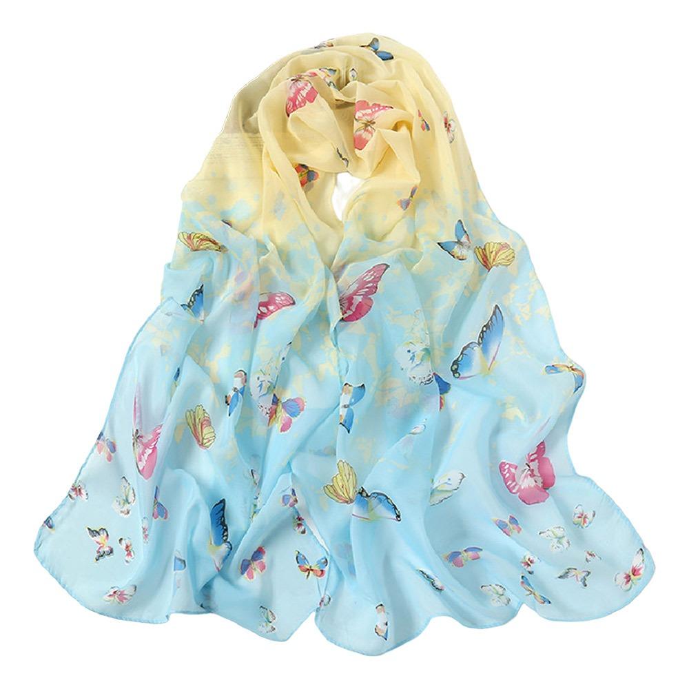 Sunscreen Chiffon Scarf 160*50cm Shawl Silk Fashion Beach Gauze Scarf  for Women