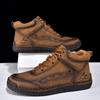 New Men's Fashionable Large-Size Leather Martin Boots: Comfortable, Soft, Non-slip, Hand-stitched Outdoor Boots