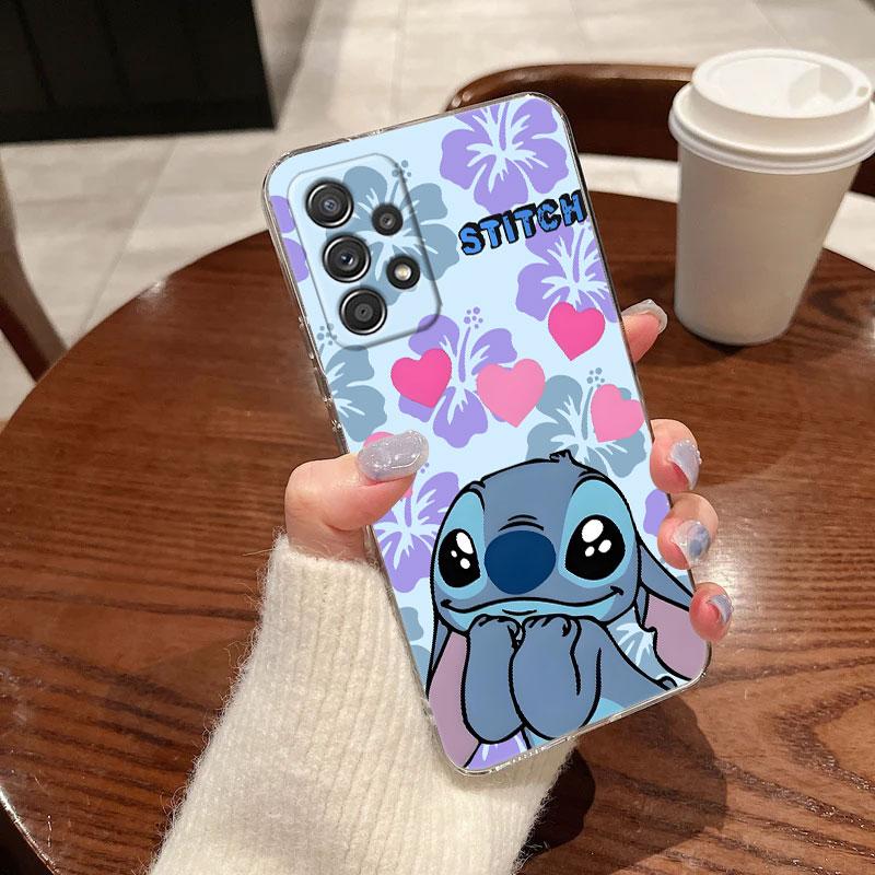 Clear Case For Samsung Galaxy A57 A37 A56 5G A36 Case A55 A54 A35 A26 A07 A17 A16 A06 A34 A15 Soft Shockproof Cover Ohana Stitch