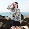 Sancai 2026 Spring Ruffle Round Neck Printed Blouse