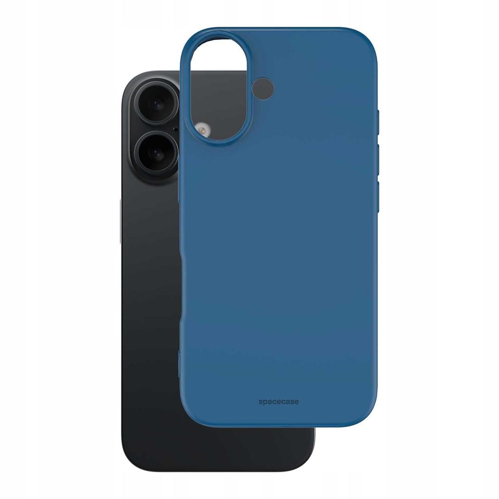 Custodia Spacecase in Silicone per iPhone 16 Blu
