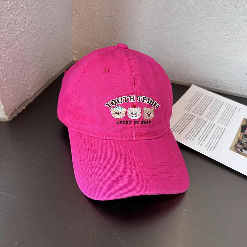 Cap Baseball Fashionable With Little Bear And Letter Embroidery Design For Daily