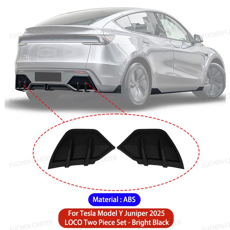 For Tesla Model Y Juniper 2025 Rear Bumper Side Corner Diffuser Lip Splitters Lower Corner Spoiler Aprons Wrap Angle Accessories