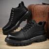 Men's Genuine Leather Retro Large Size Ultra-light Handmade Casual Shoes Men's High-top Ankle Boots