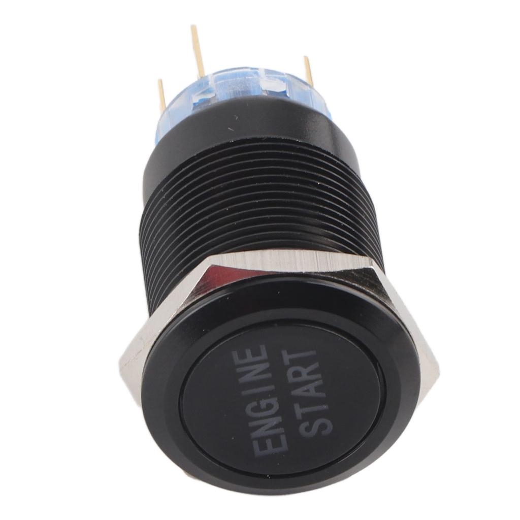 12V Waterproof Car Engine Start Push Button   Ignition Starter Black Zinc Aluminium Alloy