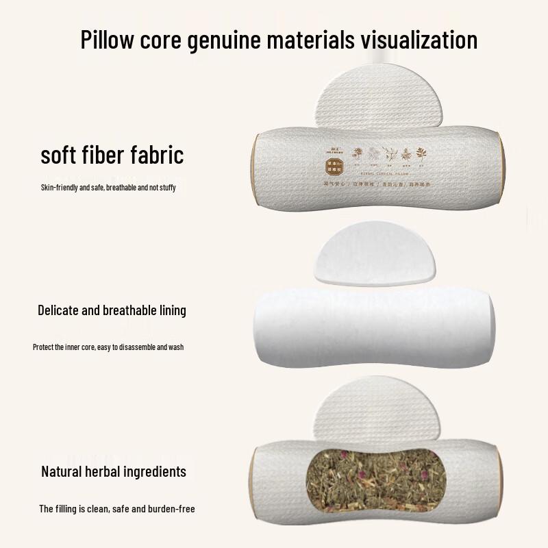 Herbal Heated Cervical Traction Sleep Pillow CN Plug (adapter Included)