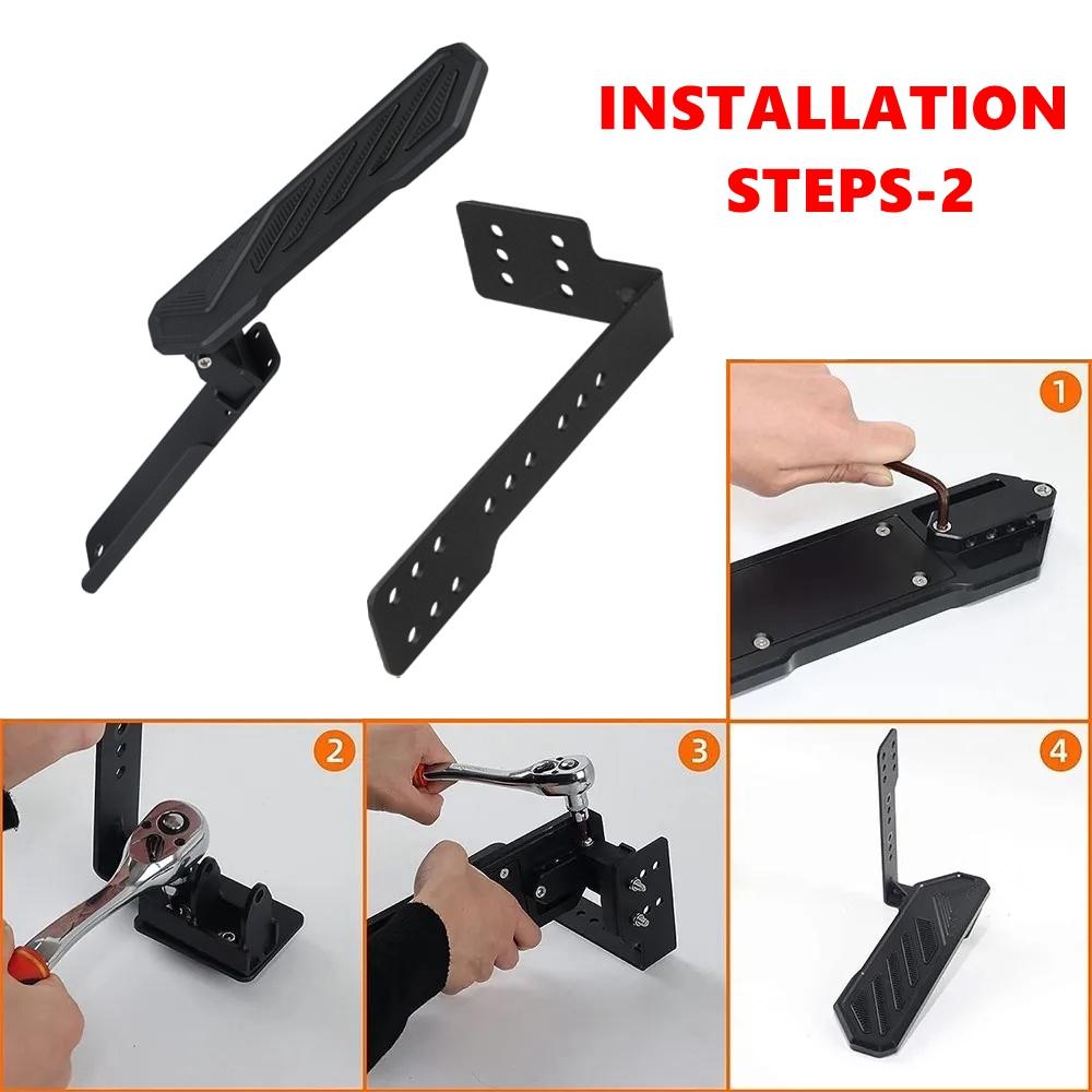 Adjustable Left Side Kick Panel Dead Pedal Foot Rest Pad For Gladiator JT For 2007-2025 Jeep Wrangler JL JK JLU 4XE Black