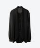 UNTAGE Push Bow Ruffle Placket Blouse [Black(Man)]_Uts-Fs90