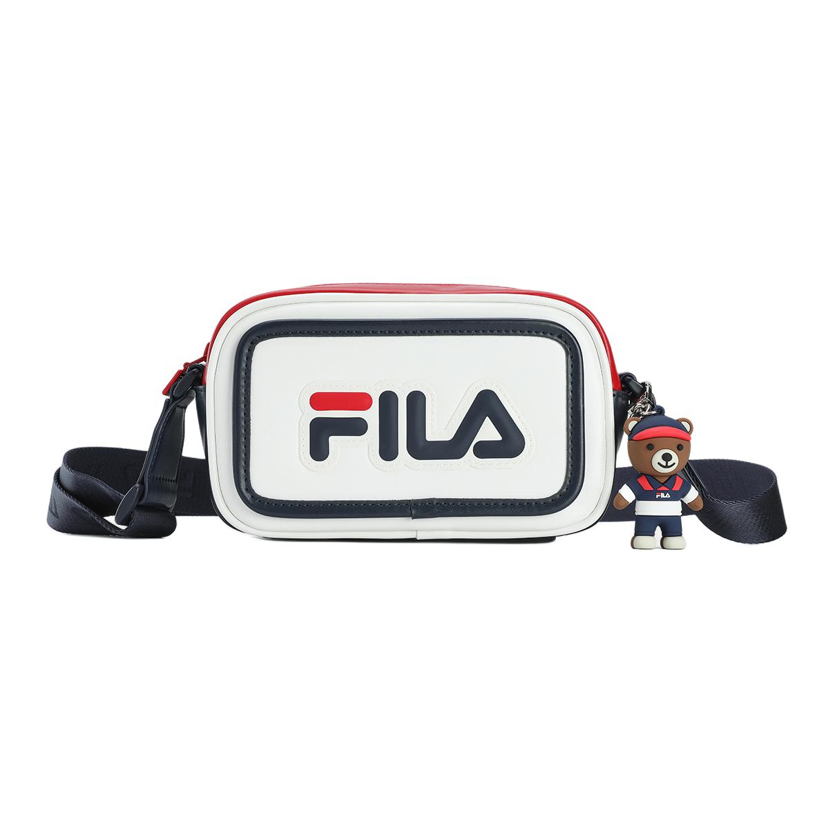 

New FILA ORIGINALE Elastane Shoulder Bag, Crossbody Bag Regular Women s White & Red F13W529161FNV 19.1*6.6*11.4CM