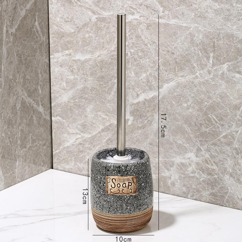 Szczotka toaletowa z długim uchwytem i ceramicznym pojemnikiem, odczepiane miękkie włosie do głębokiego czyszczenia