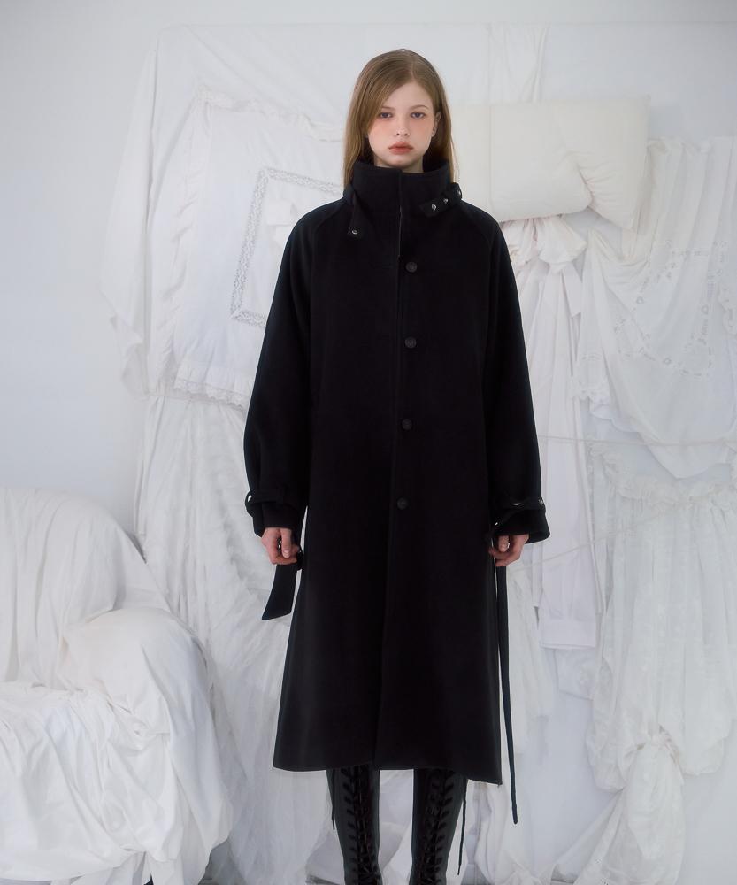 Rosefranz Half-Neck Overfit Long Coat [Black]