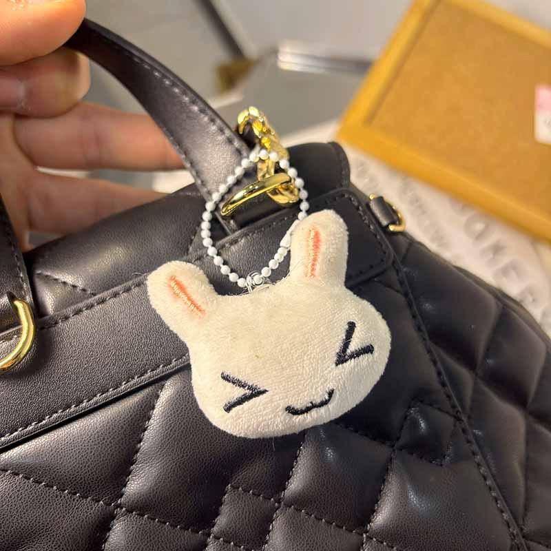 

Cute Cartoon Shy Rabbit Plush Keychain Kawaii Fun Little Rabbit Plush Toy Backpack Pendant Decoration Accessories Gift A4