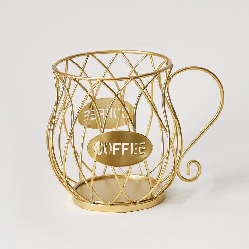 Metal Coffee Capsule Holder Display Rack Coffee Pod Organizer Coffee Shop Bar Display Large Capacity Kitchen Storage Accessories