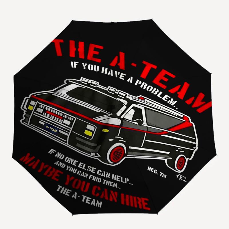 

1pc A-TEAM Automatic Open/Close Umbrella with 8-Rib Windproof Canopy10134