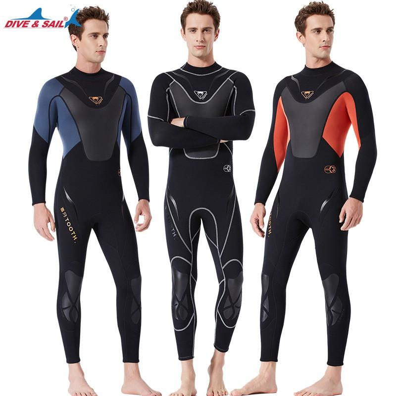 Manufacturer 3mm Diving Suit Men's Wet One-piece Thermal Snorkel Long-sleeved Cold-proof Surfing Swimsuit