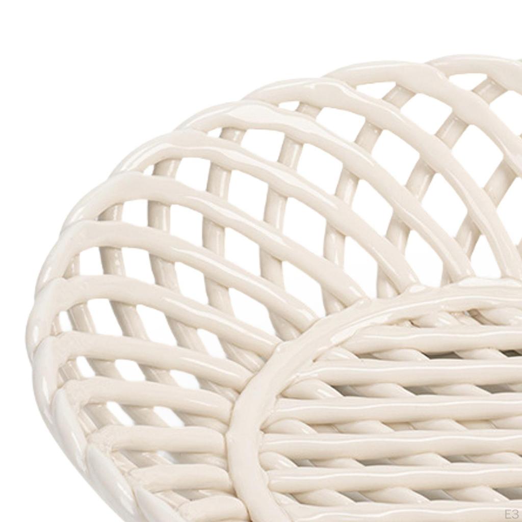 Keramikschale für Obst und Snacks, gewebtes Serviertablett Veranstaltungen