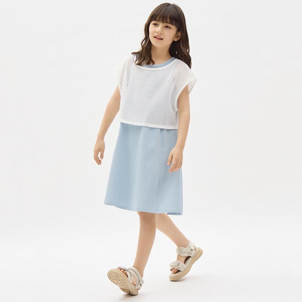

Многослойное сетчатое платье GU by Uniqlo GIRLS с короткими рукавами