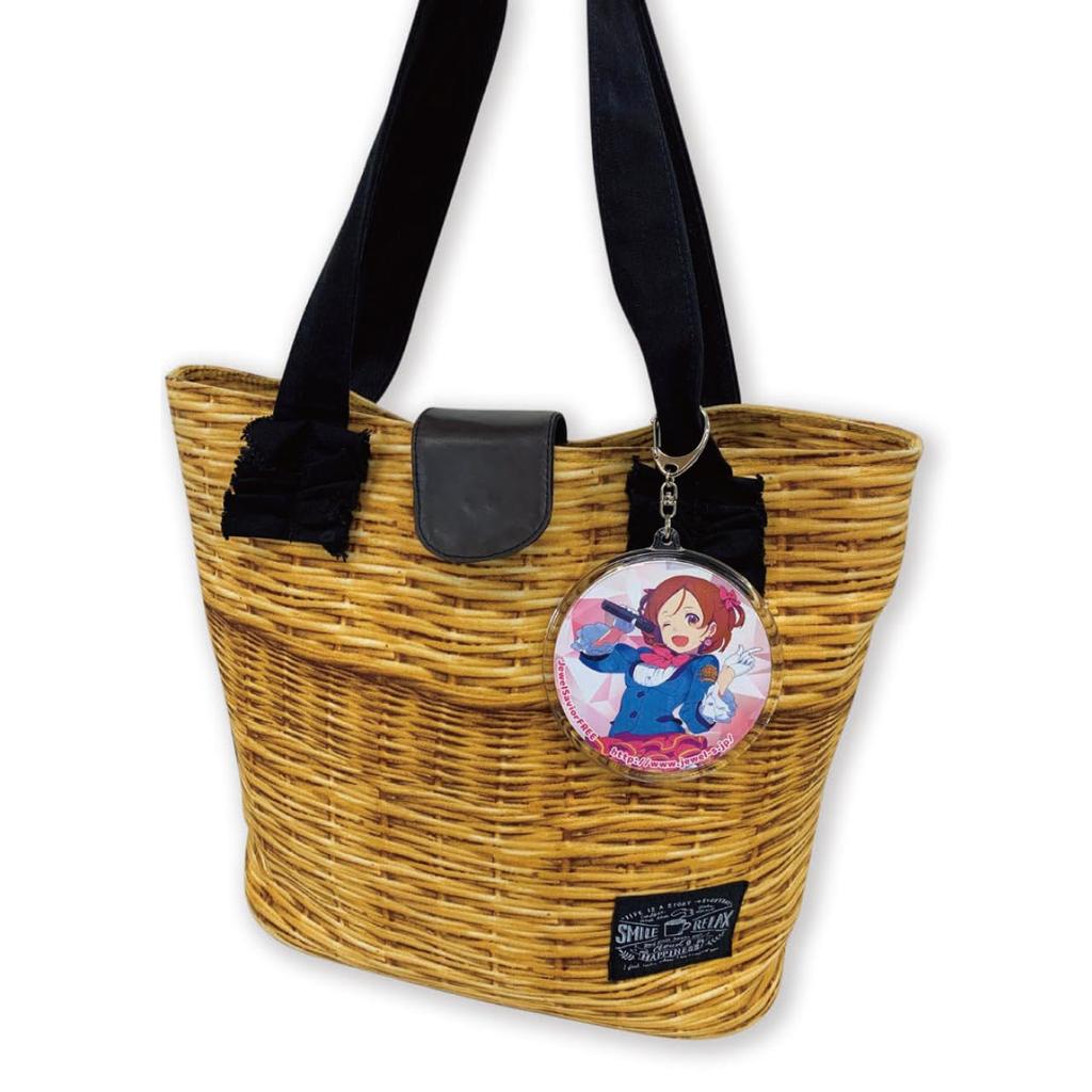 90mm Round Acrylic Keychain Holder, Extra Large, Fits Collaboration Cafe Coasters, Handmade, Clear Acrylic Parts, Made in Japan (Pack of 6)