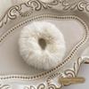 White Plush Hair Ring Elastic Band Headband with Ball - Autumn/Winter Accessories for Women