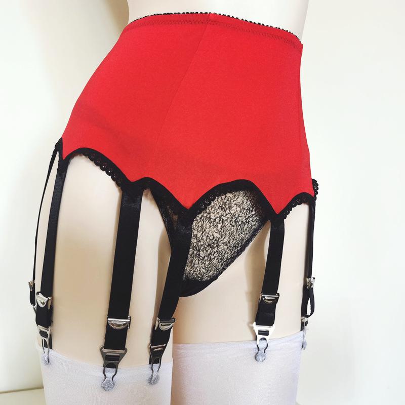 Women's European & American High-Waisted Sexy 10-Hook Body Shaping Garter Belt Lingerie