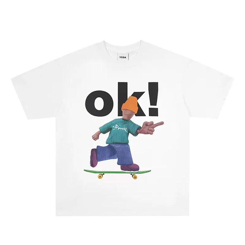 

Men TShirt 100 Cotton Streetwear Oversized Skateboard Graphic Short Sleeve Y2k Tops Tees Summer Unisex Korean Fashion Clothing M