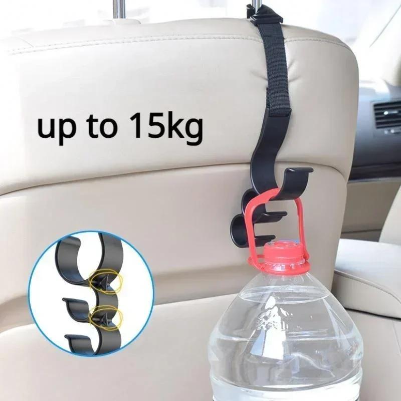 2PCS Car Seat Headrest Hook, Adjustable Auto Seat Back Hanging Storage Organizer Hook, Universal Vehicle Backseat Hanger