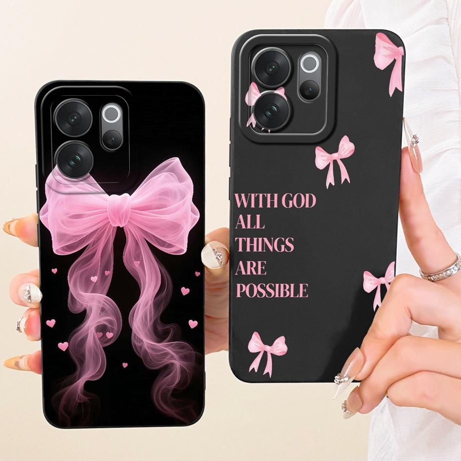 For Realme Note 80 4G RMX5388 Phone Case Floral Daisy Aesthetic Moon Nigth Bow Pattern Funda Soft Liquid Silicone Back Cover