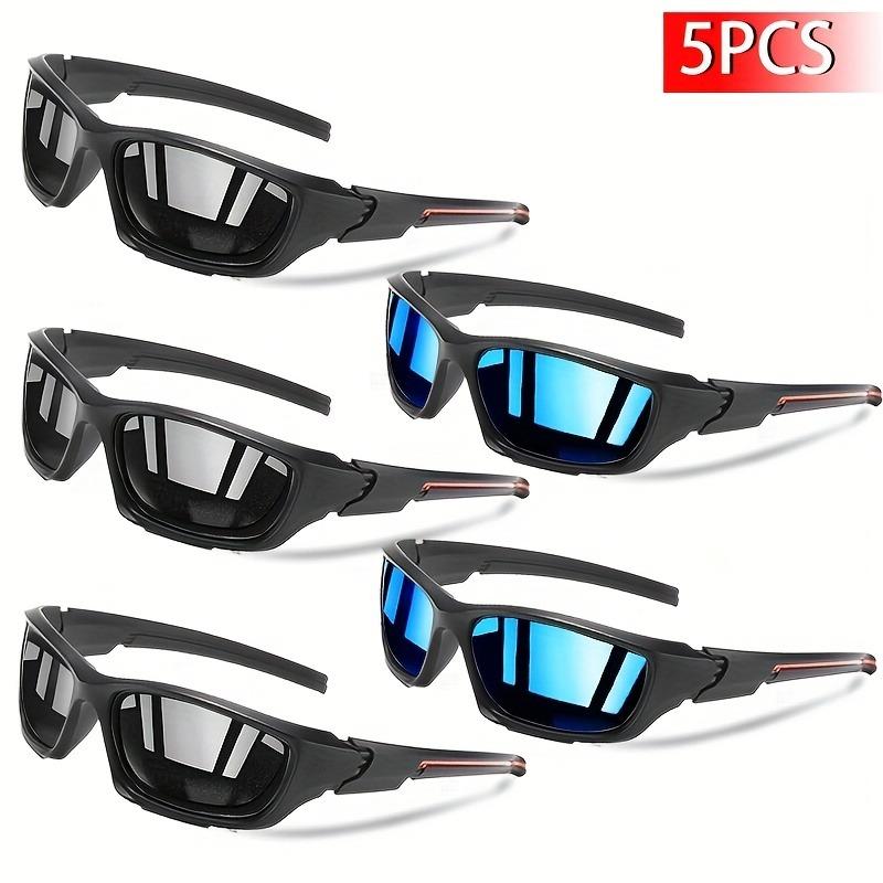 5pcs Fashion Neutral Cycling Glasses, Outdoor Sports Polarized Glasses, High-definition Anti Glare Ultra Light Driving Glasses