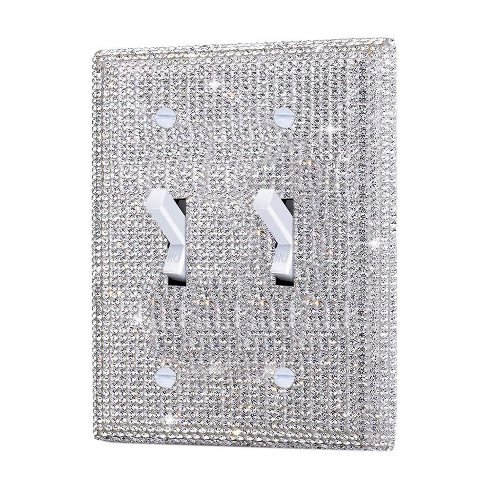 Home Decoration Wall Plate Cover Bling Plug Outlet Switch Panel Sticker Rhinestones Socket Frame