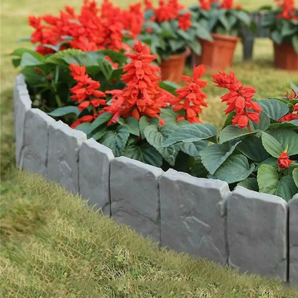 20pcs Garden Supplies Plastic Fence Flower Pot Decoration Pathway Ornaments Lawn Border Fencing Easy To Use