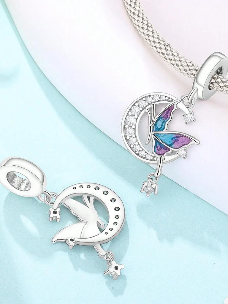 Charms Plata Copper Colors Spring Butterflies Beads Charm Pendant For Original Bracelet For Women Diy Jewelry Love Gift