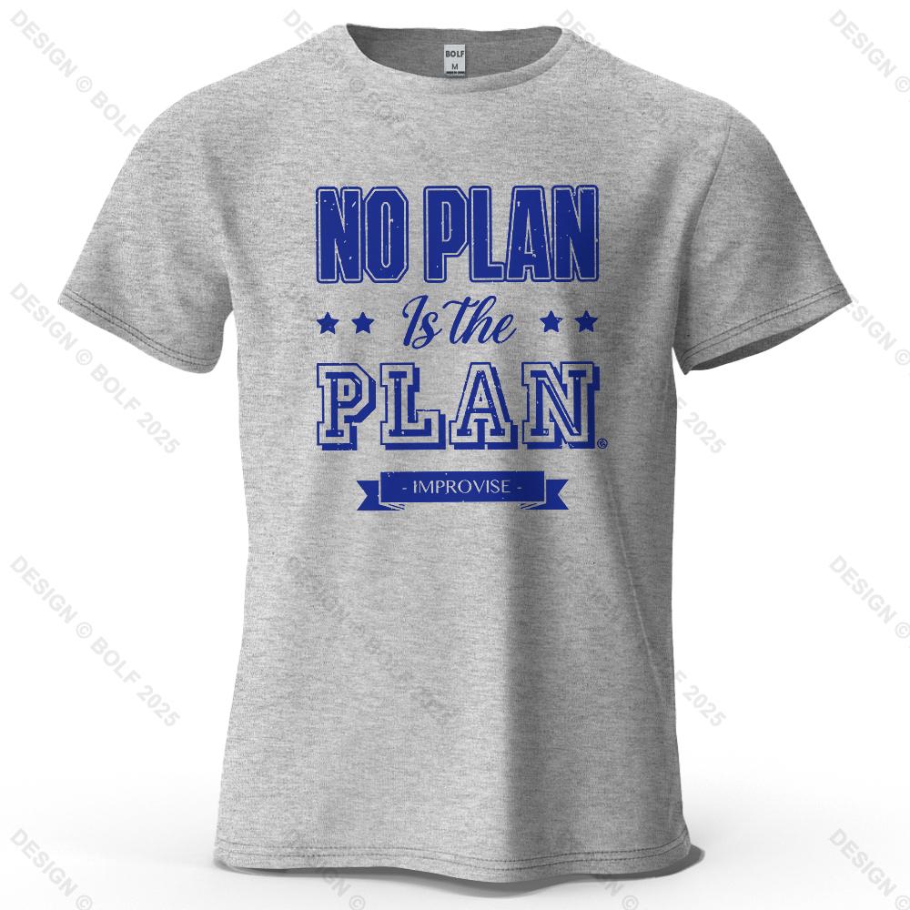 No Plan Is The Plan Printed Unisexs Tshirt 100 Cotton Oversized Trendy Graphic Tees For Unisex Tops Tees Casual Streetwear