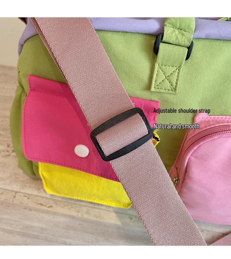 Colorful Gym Bag with Shoe Compartment - Large Capacity, Multi-functional Travel Bag for Girls and Students