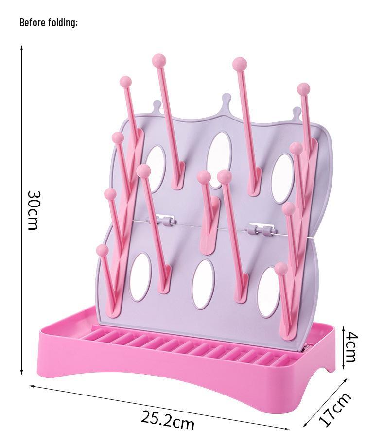 Foldable Dustproof Drying Rack for Baby Bottles and Cups