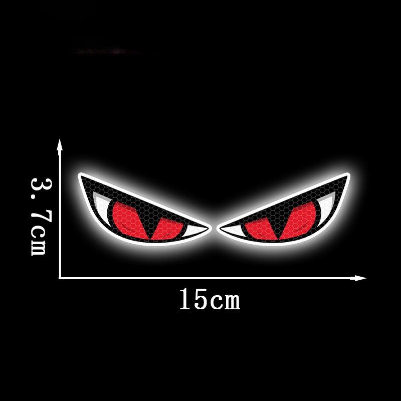 Devil Eye Motorcycle Sticker Front Body Side Decoration Waterproof Reflective Eye Sticker Rear Warning Sticker