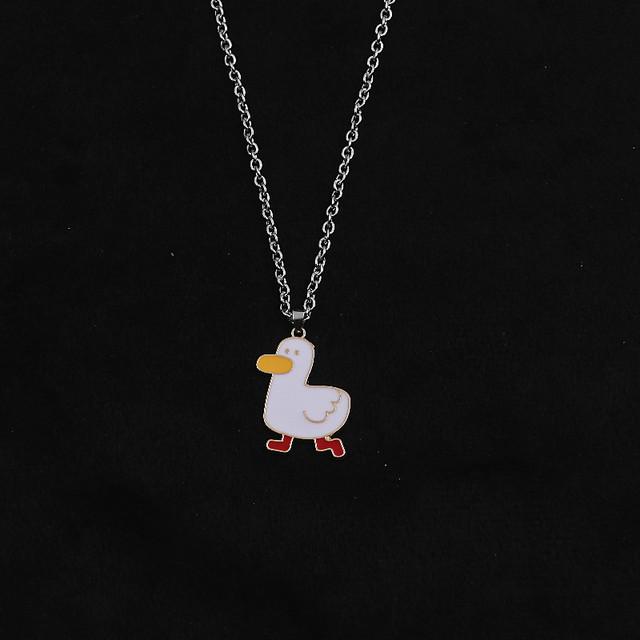 Ins Internet Celebrity Cartoon Boy Couple Pendant Duck Simple Hip Hop Gift Sweater Chain Tide