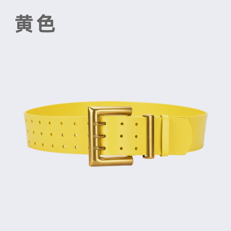 

Четыре сезона в наличии трехрядный ремень с пряжкой супер широкий пальто широкий пояс индивидуальный игольчатый пряжка украшение модный женский ремень 105cm