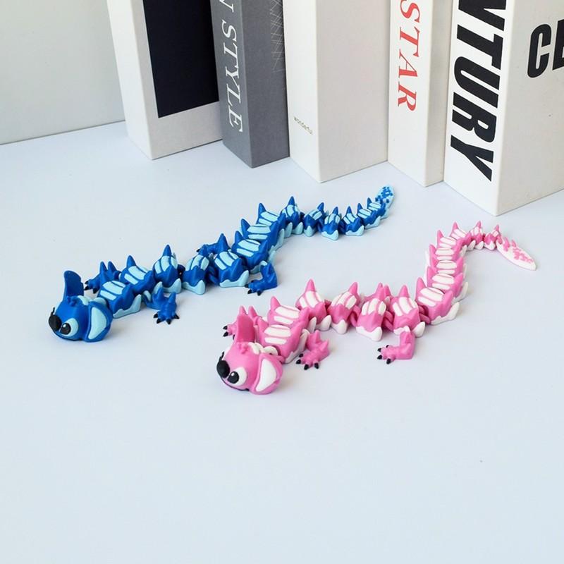 3D Printing Sti Tch Dragon Toy Cute Little Shilong Desktop Ornament Creative Gift Figure Simulation Children'S Toys Gifts